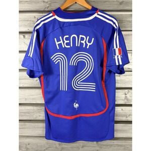 Thierry Henry France Jersey Mens M Blue #12 Soccer Futbol Home  vintage